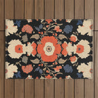 Floral Symphony of Elegance Stitch Pattern Outdoor Rug Gallery Image 1