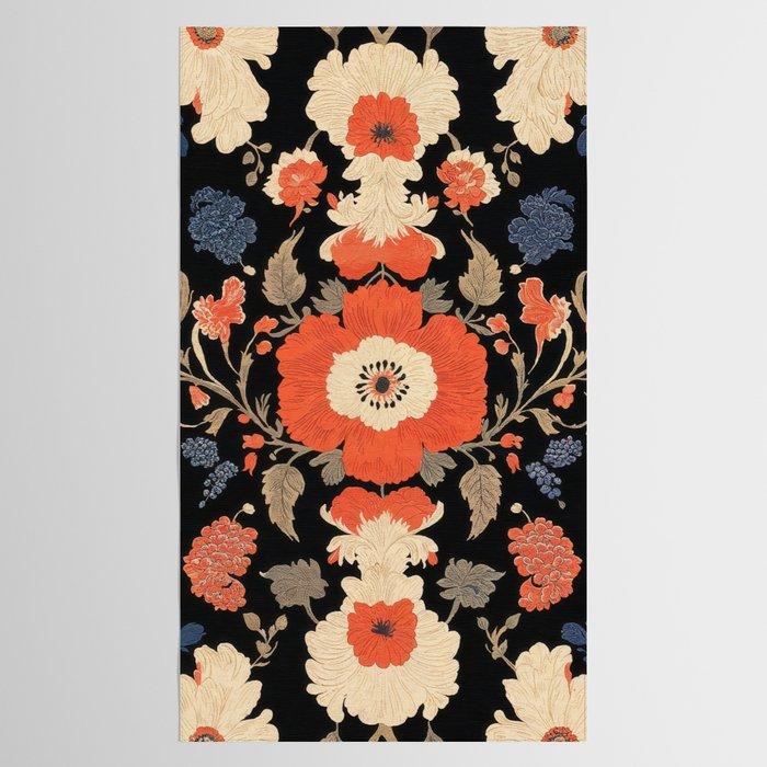 Floral Symphony of Elegance Stitch Pattern Tablecloth Gallery Image 2