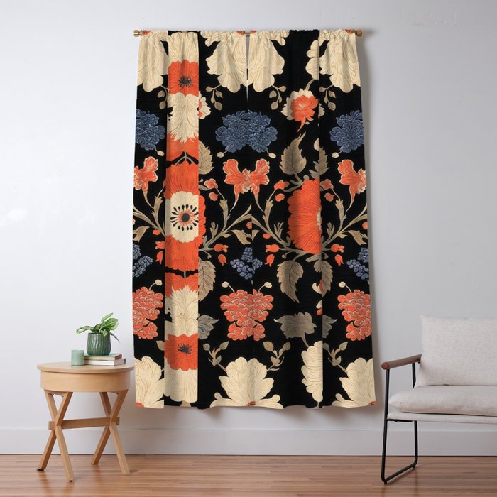 Floral Symphony of Elegance Stitch Pattern Window Curtain Gallery Image 5
