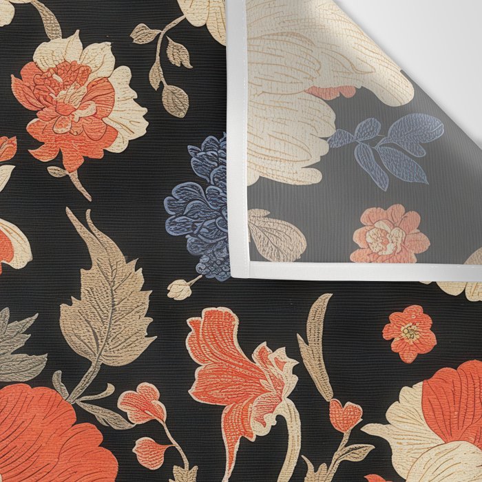 Floral Symphony of Elegance Stitch Pattern Wall Tapestry Gallery Image 3