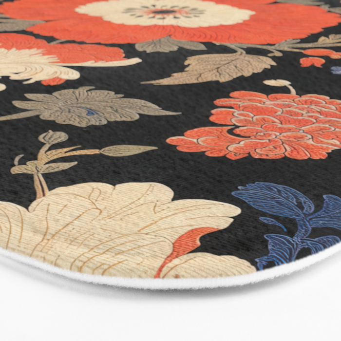 Floral Symphony of Elegance Stitch Pattern Bath Mat Gallery Image 3