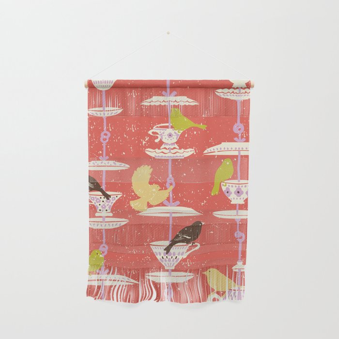 Garden Bird feeding happy red Wall Hanging Gallery Image 1
