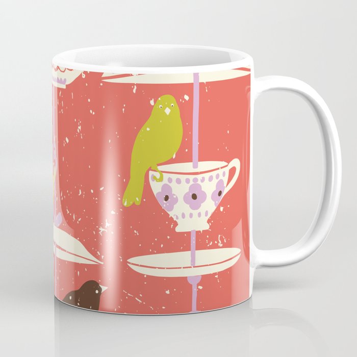 Garden Bird feeding happy red Coffee Mug Gallery Image 1