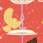 Garden Bird feeding happy red Coffee Mug Gallery Image 2