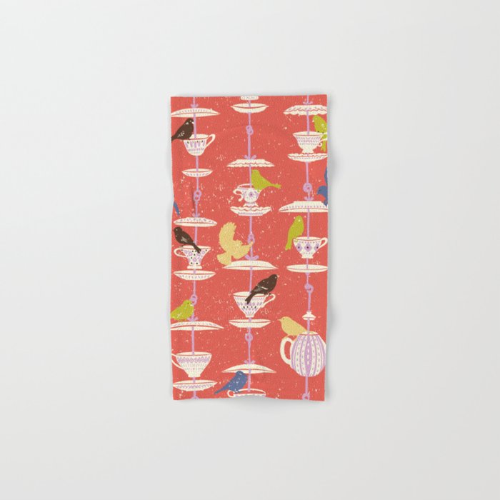 Garden Bird feeding happy red Bath Towel Gallery Image 1