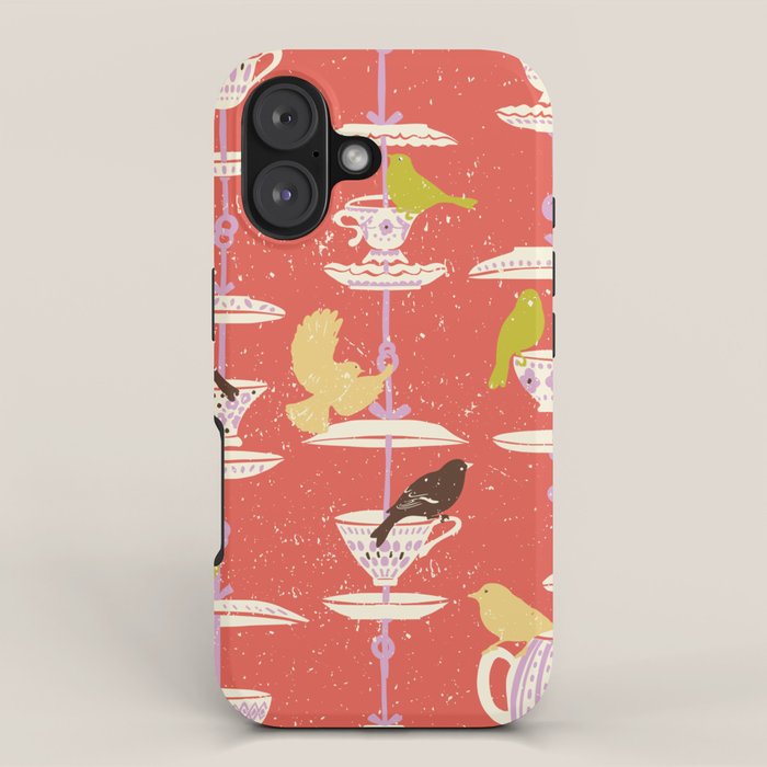 Garden Bird feeding happy red iPhone Case Gallery Image 1