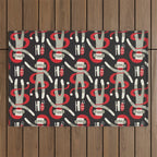 Sock Monkey Santa Outdoor Rug Gallery Image 1