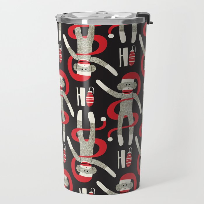 Sock Monkey Santa Travel Mug Gallery Image 2