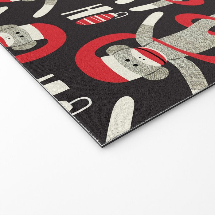 Sock Monkey Santa Welcome Mat Gallery Image 2