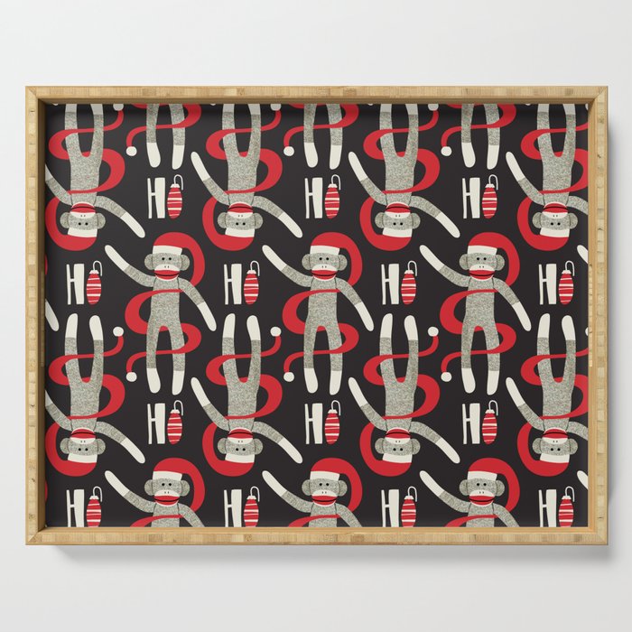 Sock Monkey Santa Serving Tray Gallery Image 1