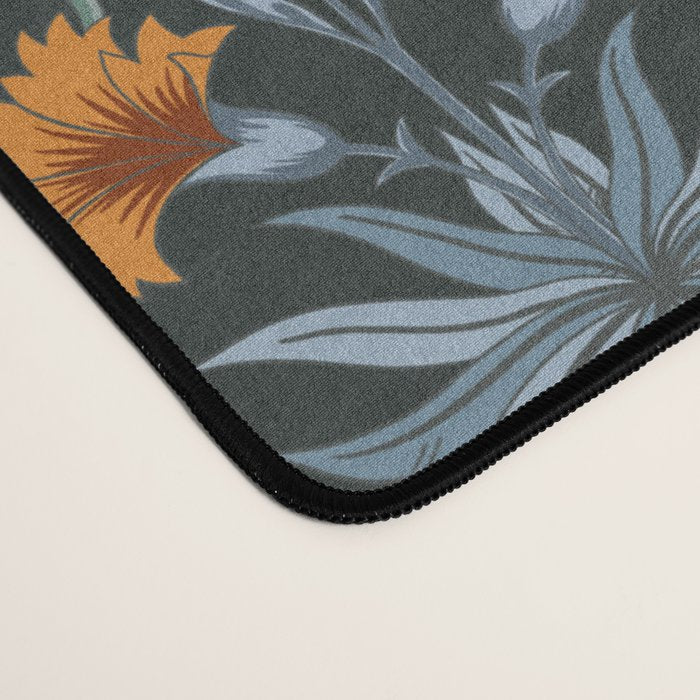 Victorian Carnation in Moody Red and Blue Desk Mat Gallery Image 4