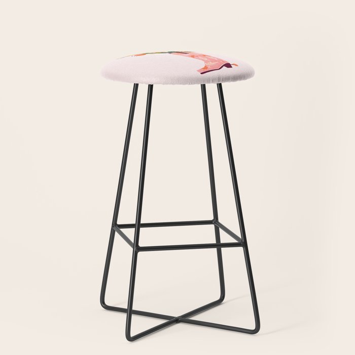 Pink Cowboy Boot and Wild Flower Bouquet Stool Gallery Image 1