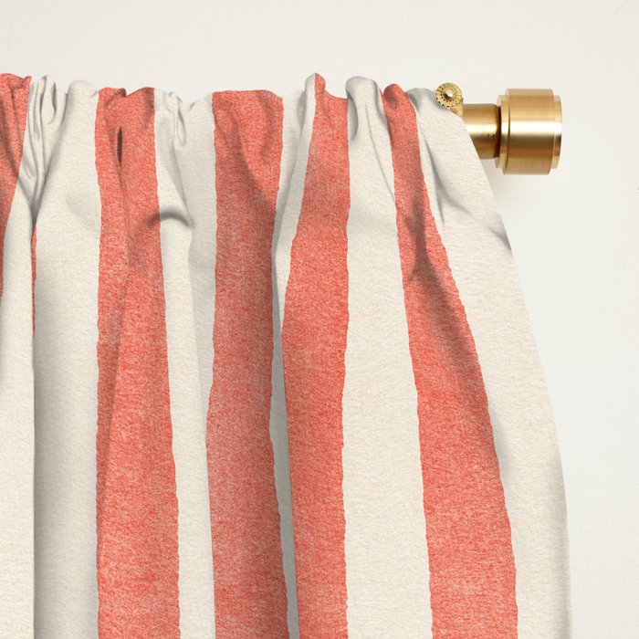 STRIPES - 07 - Guava Window Curtain Gallery Image 2