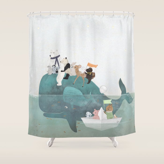 little little whale Shower Curtain Gallery Image 1