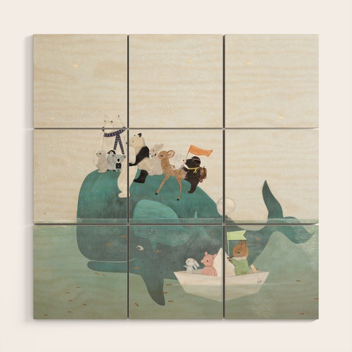 little little whale Wood Wall Art Gallery Image 1