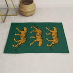 Tigers (Dark Green and Marigold) Rug Gallery Image 1