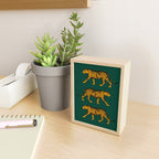 Tigers (Dark Green and Marigold) Mini Art Print Gallery Image 2