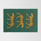 Tigers (Dark Green and Marigold) Rug Gallery Image 2