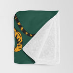 Tigers (Dark Green and Marigold) Throw Blanket Gallery Image 3