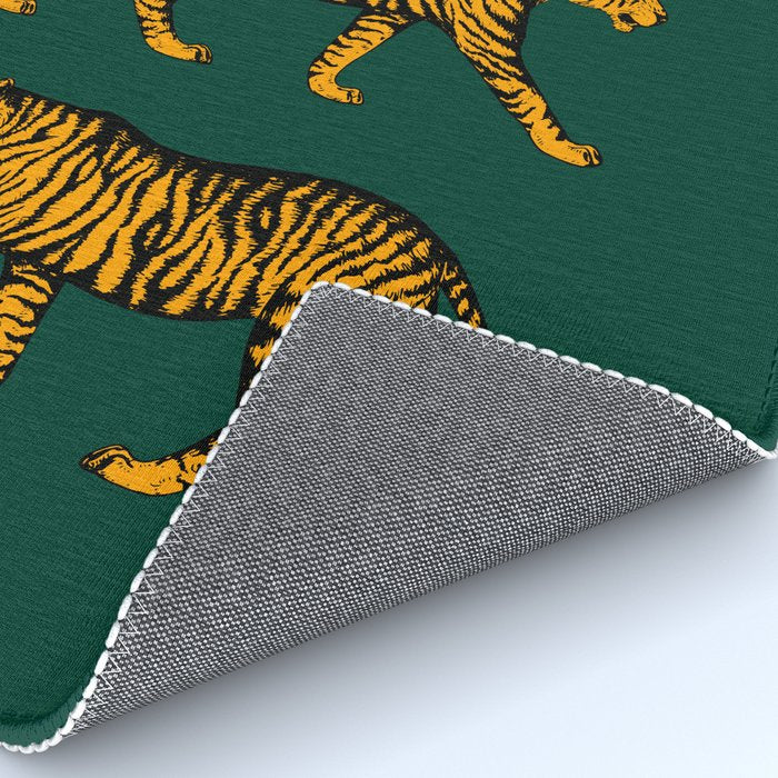 Tigers (Dark Green and Marigold) Rug Gallery Image 4