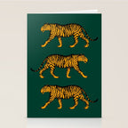 Tigers (Dark Green and Marigold) Stationery Card Gallery Image 2