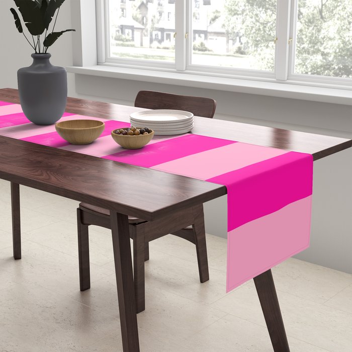 Pink Stripes Preppy Modern Table Runner Gallery Image 2