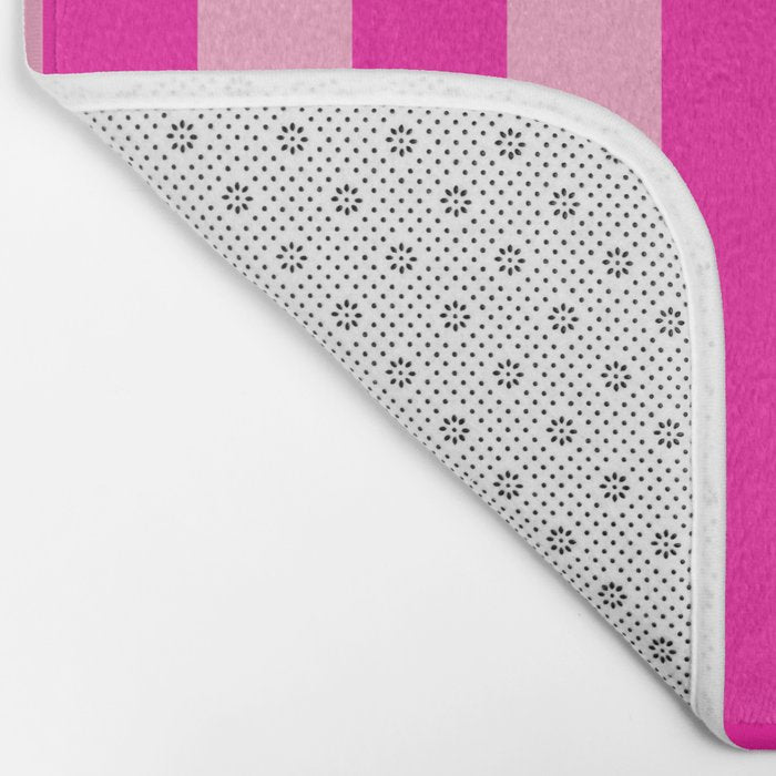Pink Stripes Preppy Modern Bath Mat Gallery Image 2