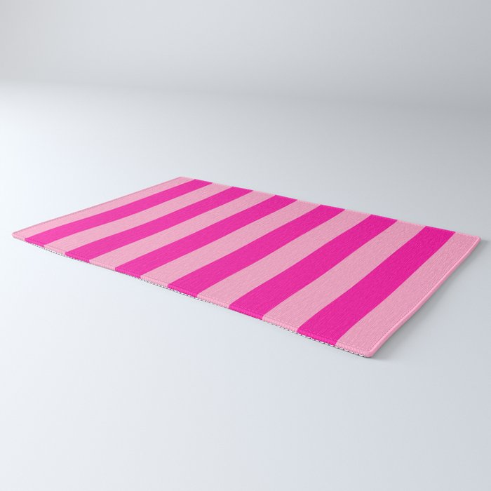 Pink Stripes Preppy Modern Rug Gallery Image 3