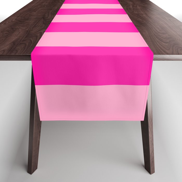 Pink Stripes Preppy Modern Table Runner Gallery Image 1