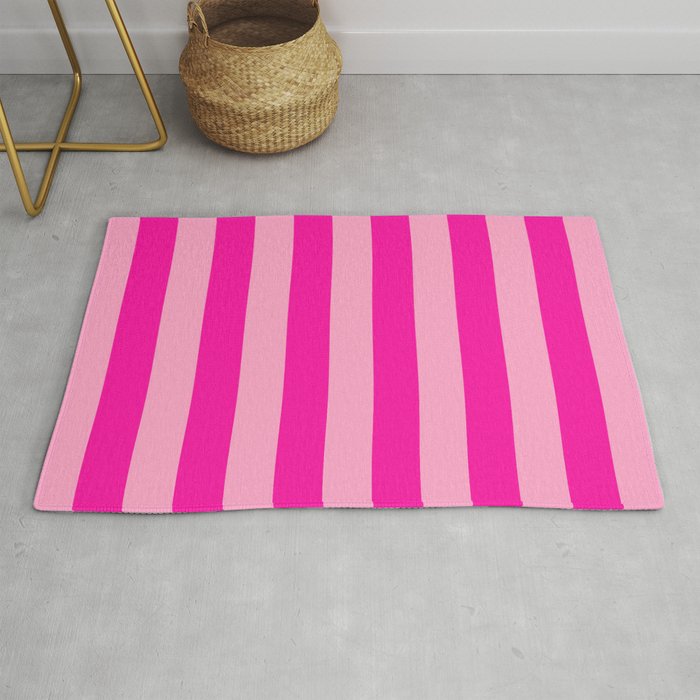 Pink Stripes Preppy Modern Rug Gallery Image 1