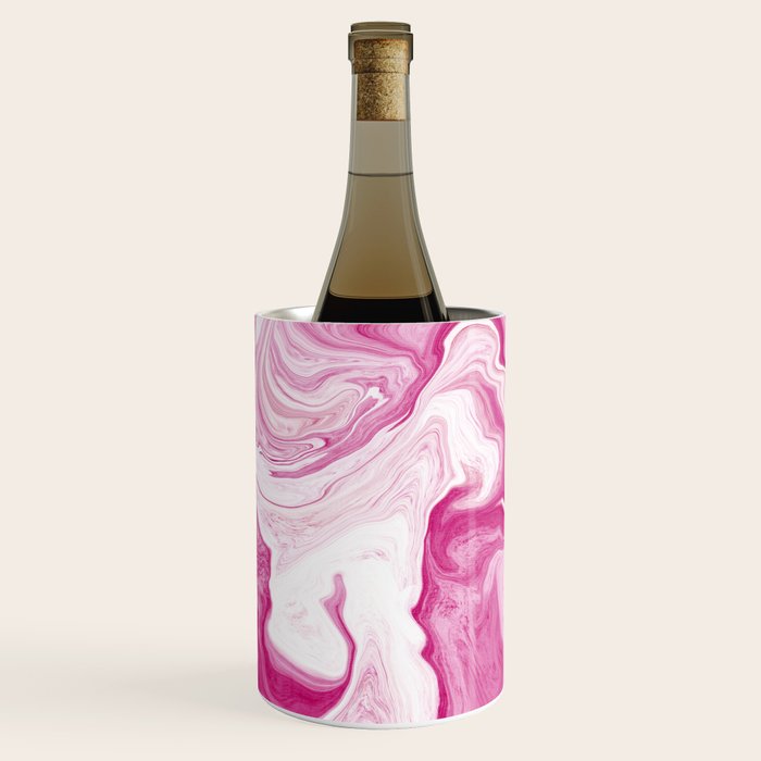 Pink Tones White Liquid Painting Swirl Wine Chiller Gallery Image 2
