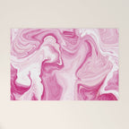 Pink Tones White Liquid Painting Swirl Welcome Mat Gallery Image 1