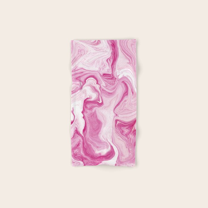 Pink Tones White Liquid Painting Swirl Bath Towel Gallery Image 1