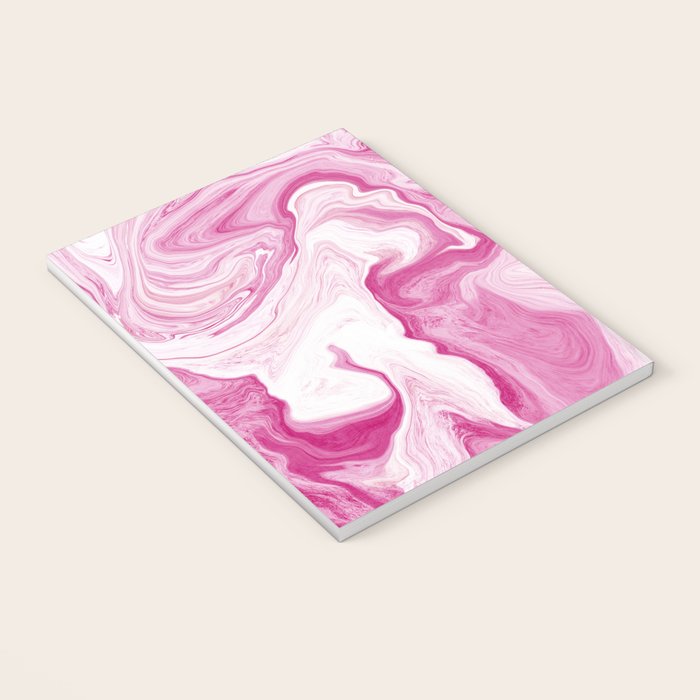 Pink Tones White Liquid Painting Swirl Notebook Gallery Image 3