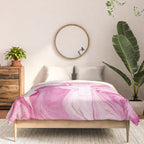 Pink Tones White Liquid Painting Swirl Comforter Gallery Image 3