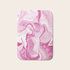 Pink Tones White Liquid Painting Swirl Bath Mat Gallery Image 1
