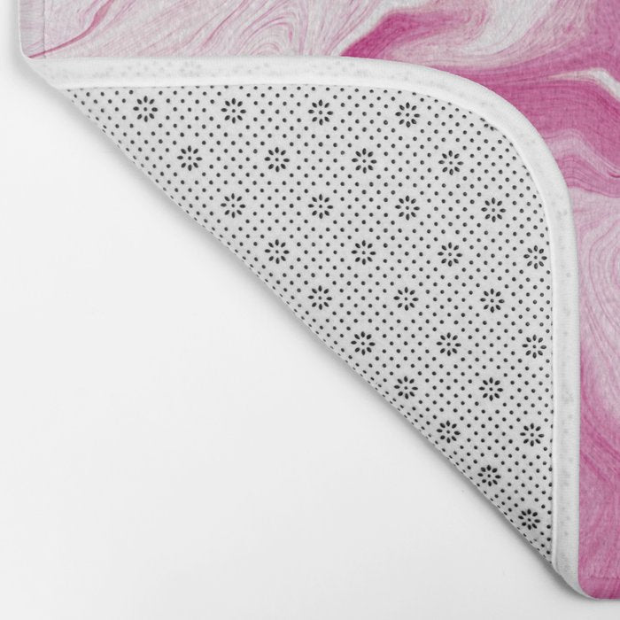 Pink Tones White Liquid Painting Swirl Bath Mat Gallery Image 2
