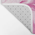 Pink Tones White Liquid Painting Swirl Bath Mat Gallery Image 2
