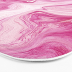 Pink Tones White Liquid Painting Swirl Bath Mat Gallery Image 3