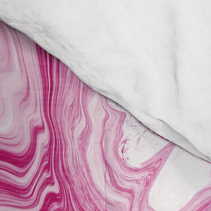 Pink Tones White Liquid Painting Swirl Comforter Gallery Image 4