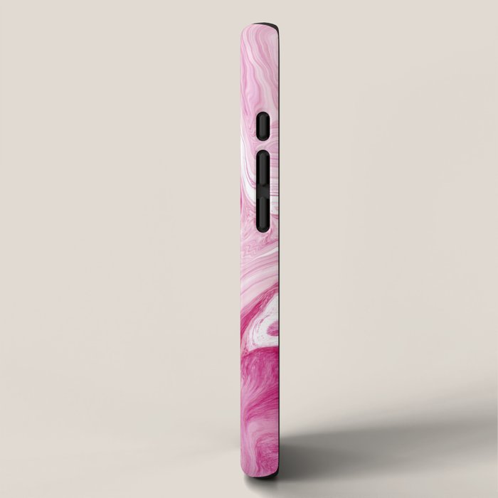 Pink Tones White Liquid Painting Swirl iPhone Case Gallery Image 2