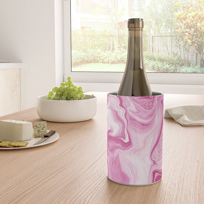 Pink Tones White Liquid Painting Swirl Wine Chiller Gallery Image 4