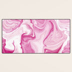 Pink Tones White Liquid Painting Swirl Desk Mat Gallery Image 3
