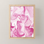 Pink Tones White Liquid Painting Swirl Mini Art Print Gallery Image 1
