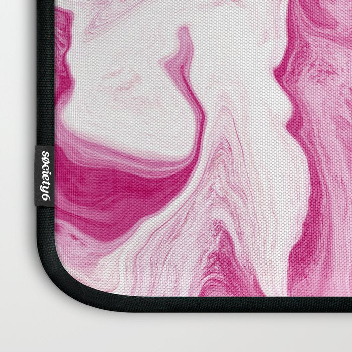 Pink Tones White Liquid Painting Swirl Laptop Sleeve Gallery Image 3