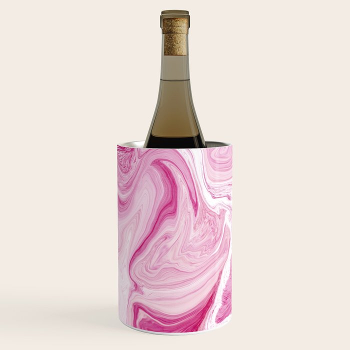 Pink Tones White Liquid Painting Swirl Wine Chiller Gallery Image 3