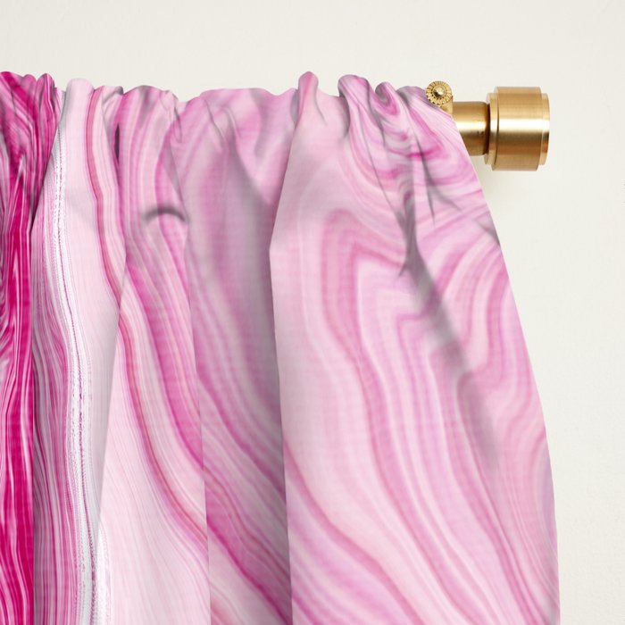 Pink Tones White Liquid Painting Swirl Window Curtain Gallery Image 2