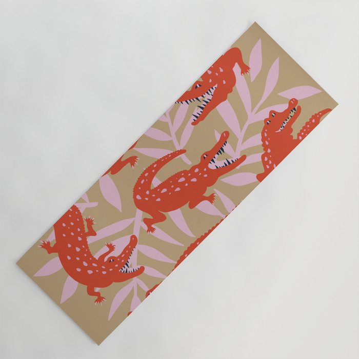 Alligator Collection â Coral & Pink Yoga Mat Gallery Image 1