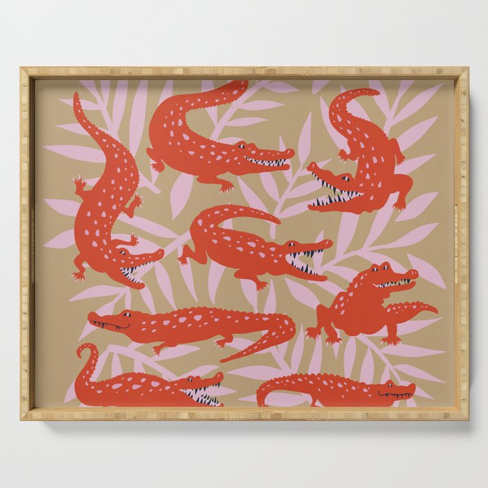 Alligator Collection â Coral & Pink Serving Tray Gallery Image 1