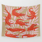 Alligator Collection â Coral & Pink Wall Tapestry Gallery Image 4